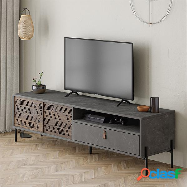 Mobile porta tv design moderno 170x49cm antracite marrone