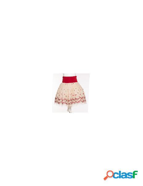 Monnalisa - monnalisa chic gonna in tulle ricamata boccioli