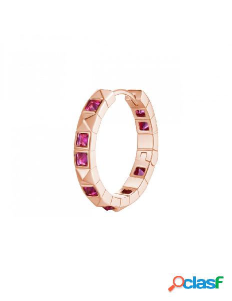 Mono Orecchino ROSATO Cubica in argento 925 - RZCU90 Rose