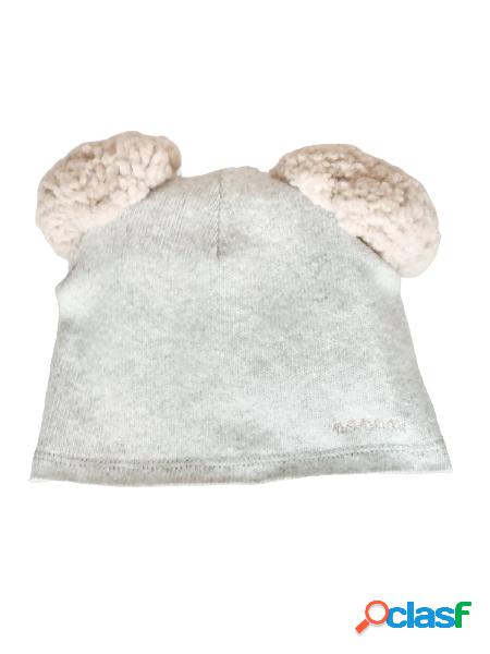 NANAN Cappello in misto cotone con due pompon Grigio