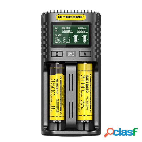 NITECORE UM2 LCD Display 5V/2A Al Litio Batteria Caricatore