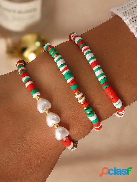 Natale Fiocco adornato di perline Perla Multistrato