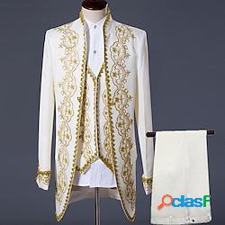 Nero Bianco Uomo Feste Graduazione Smoking Set 3 pezzi