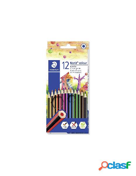 Noris colour, astuccio con 12 matite colorate esagonali, in