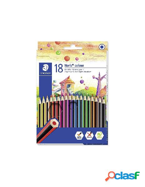 Noris colour, astuccio con 18 matite colorate esagonali, in
