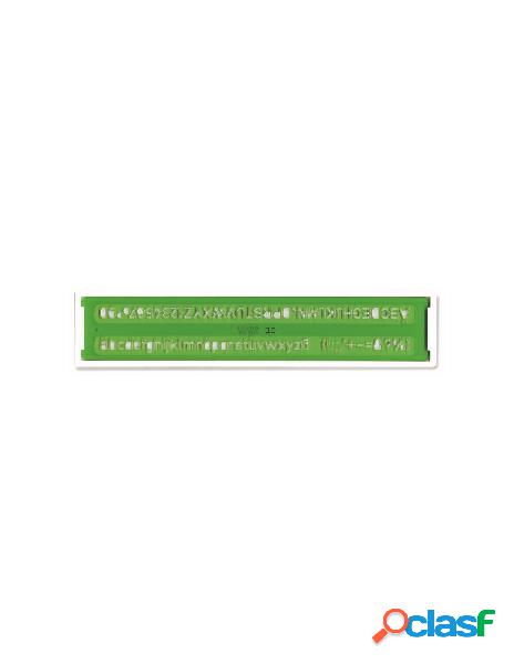 Normografo lettere e cifre in resina colore verde - altezza
