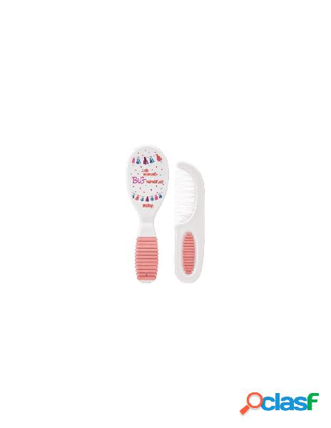 Nuby - pettine nuby id711pink lm con spazzola pink
