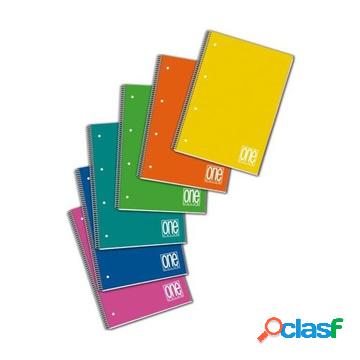 One color quaderno per scrivere 80 fogli multicolore a4