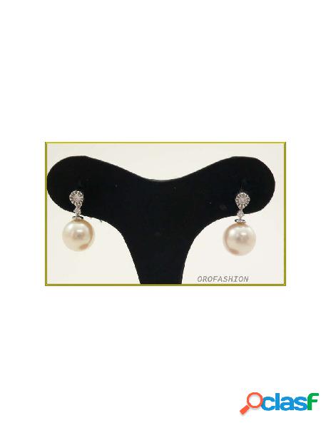 Orecchini oro bianco perle naturali e diamanti - 2007156
