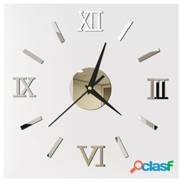 Orologio da parete a specchio decorativo 3D fai-da-te -