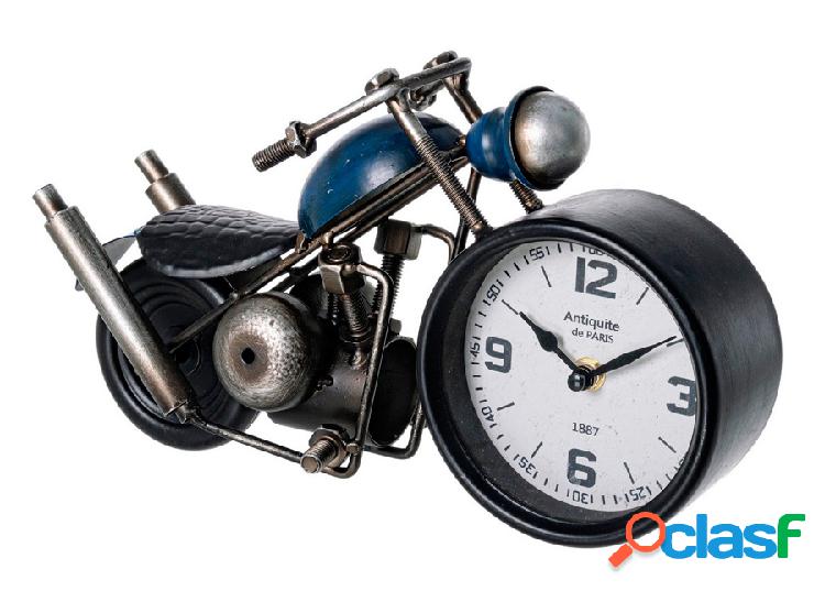 Orologio da tavolo vintage a forma di moto in acciaio e