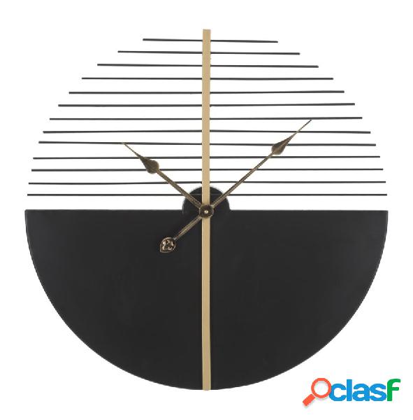 Orologio design tondo in metallo nero e oro cm Ø 60x4