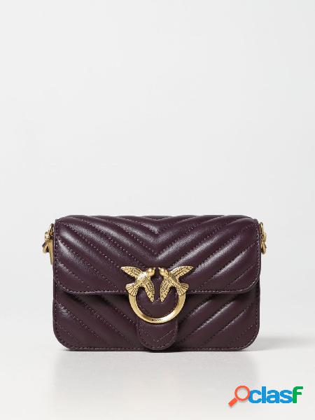 PINKO Borsa Love Bag motivo chevron VIOLA/ORO