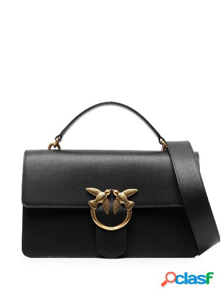 PINKO Borsa Love One Classic Light con tracolla Nero/Oro