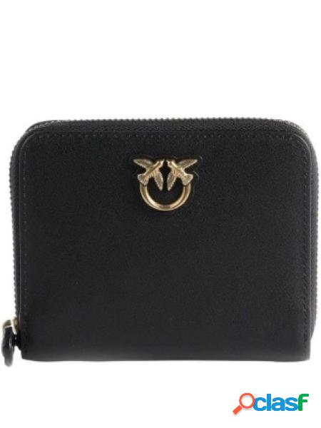 PINKO Portafogli Taylor in pelle con zip Nero/Oro