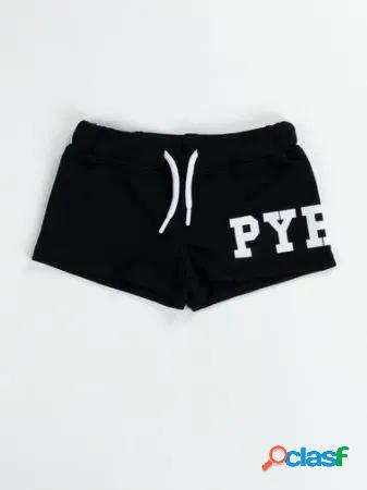 PYREX baby short in felpa di cotone con logo glitter