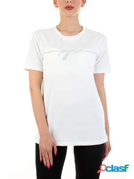 PYREX t-shirt in jersey di cotone con logo in strass