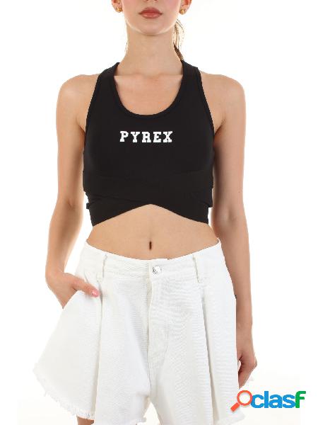PYREX top in jersey di cotone con fasce elastiche ad