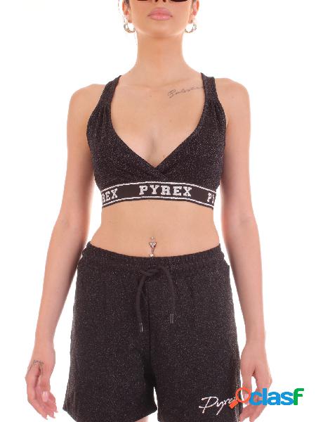 PYREX top in lurex con logo