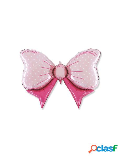 Palloncino mylar forma cm.108*72 (42) fiocco rosa