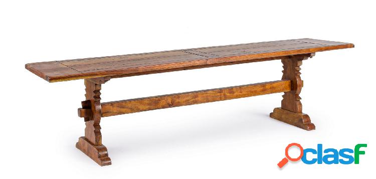 Panca classica in legno massello di acacia per tavolo da