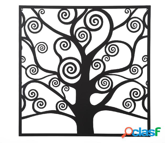 Pannello da parete moderno in metallo nero albero dalla vita