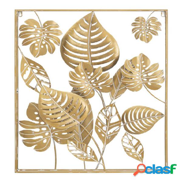 Pannello da parete quadretto in metallo 3D colore oro con