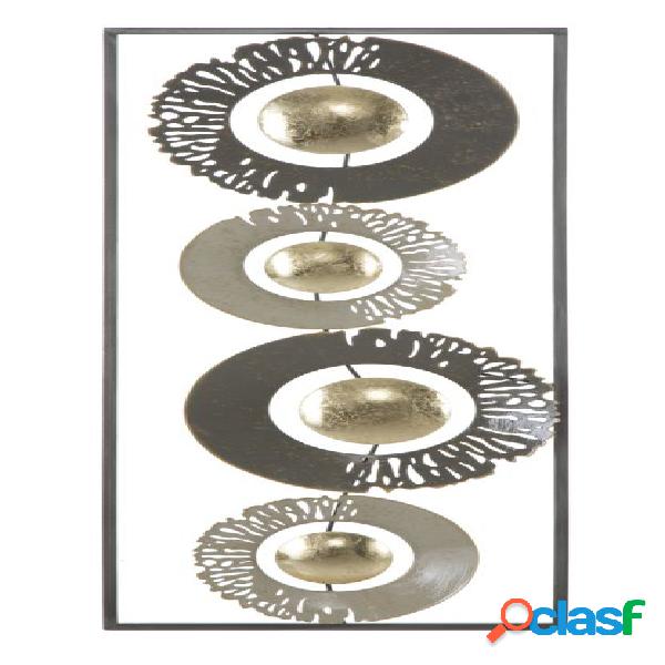 Pannello decorativo verticale in metallo con cerchi design