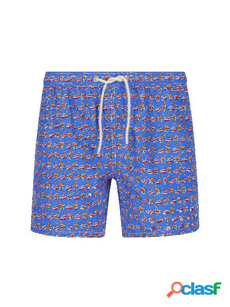 Pantaloncini Da Bagno Uomo In Tessuto Leggero Con Stampa