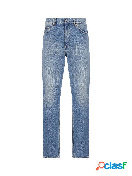 Pantalone In Denim Con Gamba Dritta