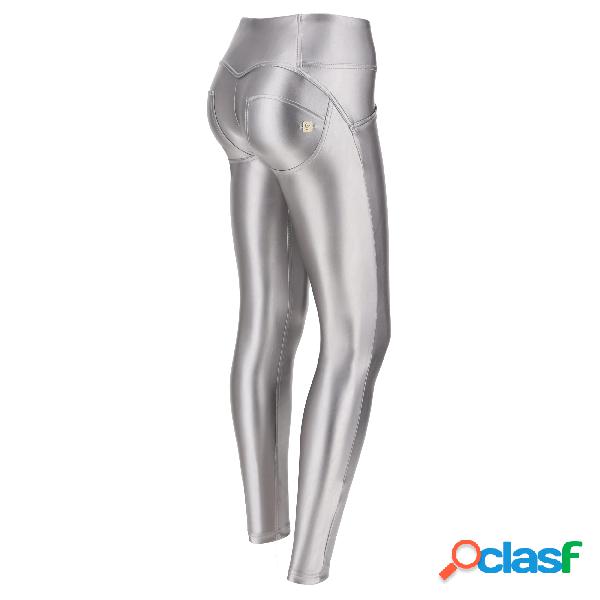 Pantaloni donna WR.UP® skinny in similpelle metallizata