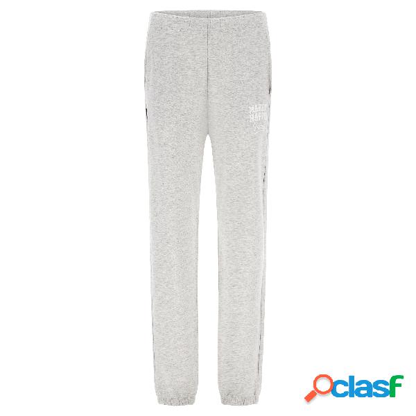 Pantaloni sportivi comfort mélange con stampa flock e