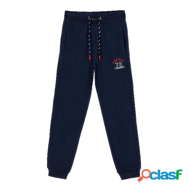 Pantaloni sportivi con tasche bordate e stampa college