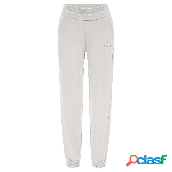 Pantaloni sportivi in felpa garzata con elastico logato