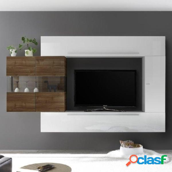 Parete attrezzata Infinity 37 noce dark bianco