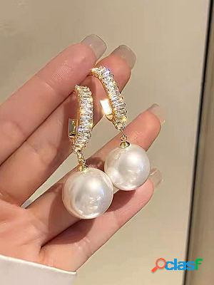 Pearl Micro Diamond Stud Earrings