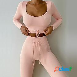 Per donna 2 pezzi Set di Abbigliamento Sportivo Tuta da yoga