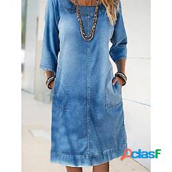 Per donna Abiti di jeans Abito casual Vestito longuette