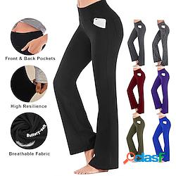 Per donna Pantaloni da yoga Tasche laterali A zampa Vita