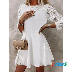 Per donna Vestito casual Abito di pizzo Abito largo Liscio
