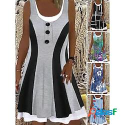 Per donna Vestito casual Abito senza maniche Abito stampato