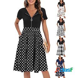 Per donna Vestito casual Abito stampato Floreale A pois