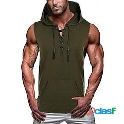 Per uomo Felpa con cappuccio Verde militare Grigio Nero
