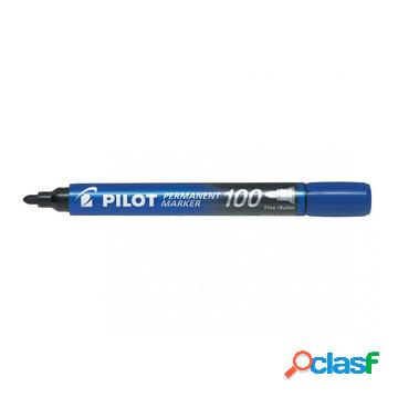 Permanent marker 100 evidenziatore 1 pezzo blu punta sottile