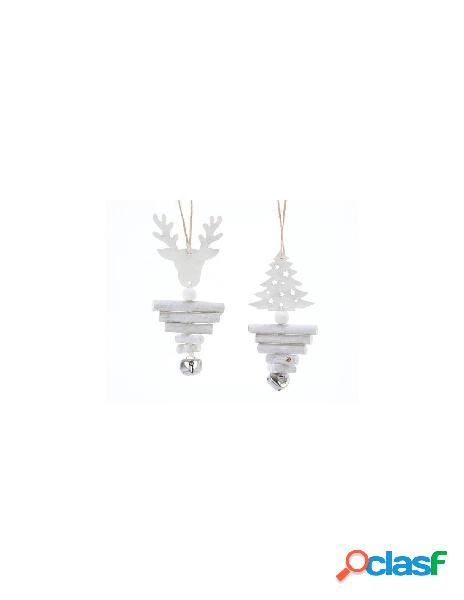 Pinewood xmas hanger 2ass, colour: white washed, size: