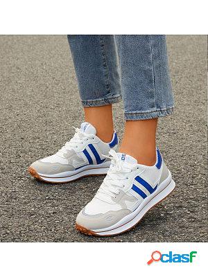 Platform Round Toe Lace-Up Sneakers