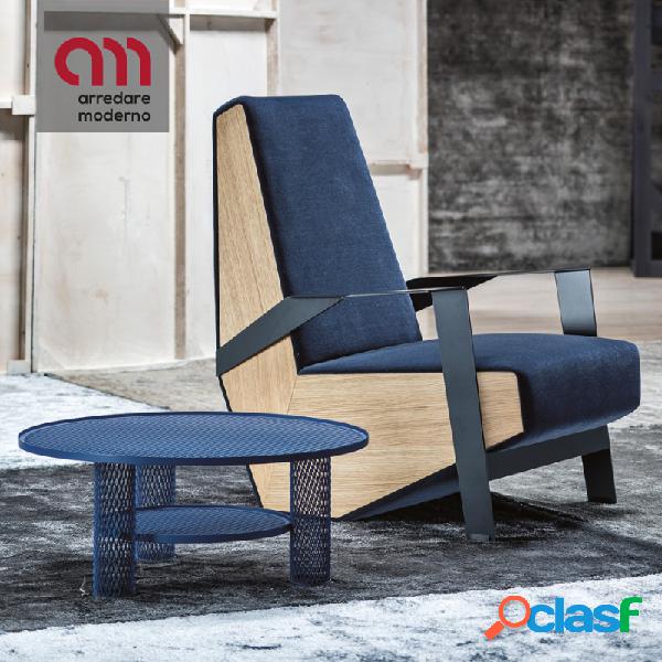 Poltrona Silver Lake Moroso fianchi in legno