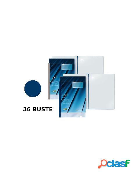 Portalistini 36 buste misura 22x30 cm colore blu con