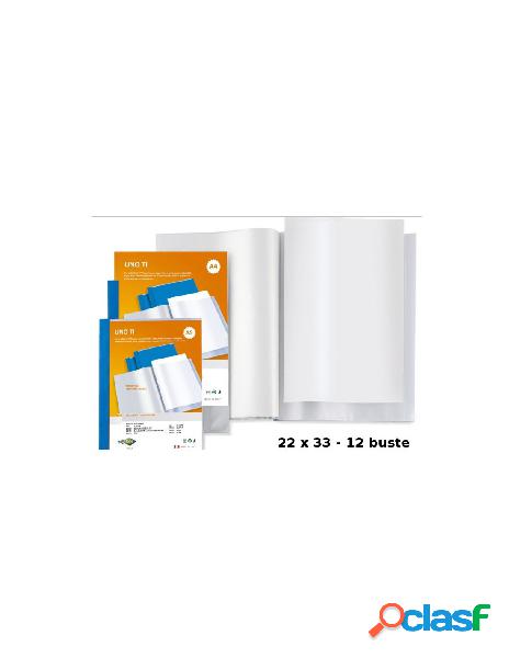 Portalistino a 12 buste misura 22x30 cm dorso blu con