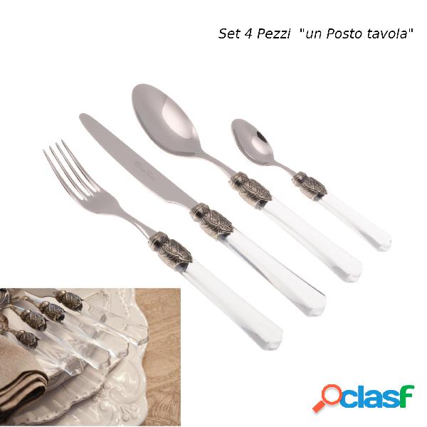 Posto tavola 4 Pezzi un coperto VITTORIA in acciaio inox
